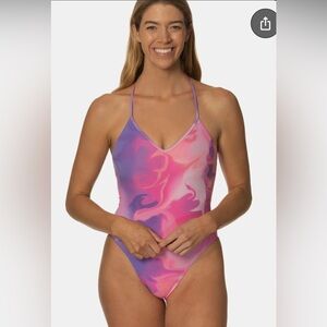 Jolyn Lucia Radiance Pink & Purple Tyedie One Piece Swimsuit - Large